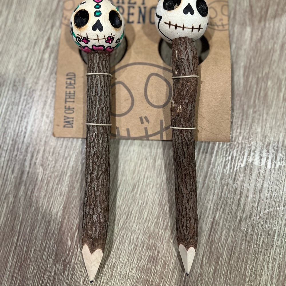 Crazy head Day of the dead pencil
